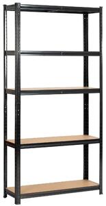 Ak furniture Kovový regál REGMET 90x30x180 cm čierny