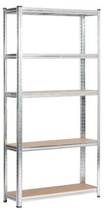 Ak furniture Kovový regál REGMET 90x30x180 cm strieborný