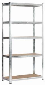 Ak furniture Kovový regál REGMET 90x40x180 cm strieborný