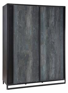 Šatníková skriňa s posuvnými dvermi Nebula - sivá/čierna