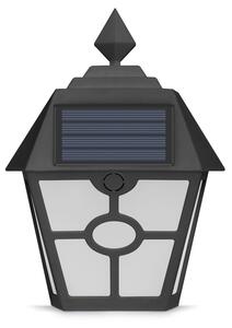 LED solárna nástenná lampa - čierna, studená biela - 14 x 6,2 x 19 cm