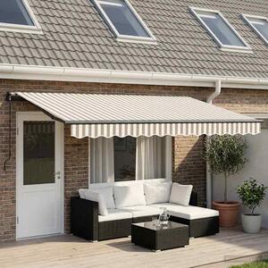 Maison Exclusive – Manuálna markíza, rozmer 4 x 3,5 m, pruhovaná (svetlosivá a biela)