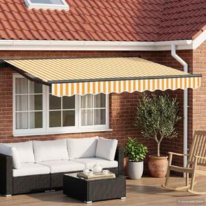 Maison Exclusive – Manuálna markíza, 3,5 x 2 m, prúžkovaná (žltá a biela)