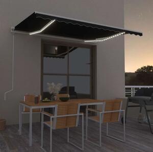 Maison Exclusive – Elektrická markíza s LED osvetlením a senzorom, rozmer 4 x 3,5 m, farba antracit