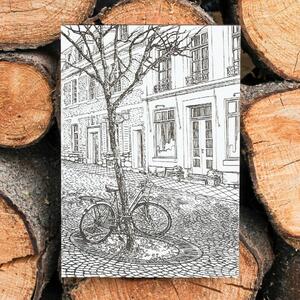 DUBLEZ | Gravírovaná dekorácia - Bicykel pod stromom