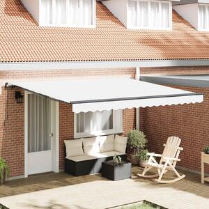 Maison Exclusive – Manuálna markíza, 4 x 3 m, biela, 100% polyester