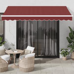 Maison Exclusive – Manuálna markíza, 3,5 x 2,5 m, bordová farba, 100% polyester