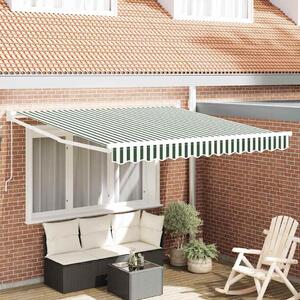 Maison Exclusive – Manuálna markíza, 3 x 2,5 m, zelenobiele pásiky, 100% polyester