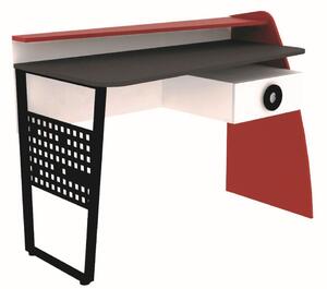 Písací stôl Racer - červená/biela/rock