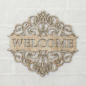 DUBLEZ | Drevená tabuľka na dvere s nápisom Welcome