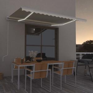 Maison Exclusive – Elektrická markíza s LED osvetlením a senzorom, rozmer 4 x 3,5 m, farba krémová