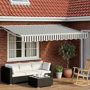 Maison Exclusive – Manuálna markíza, rozmery 3 x 2,5 m, pruhovaná (antracitová a biela)