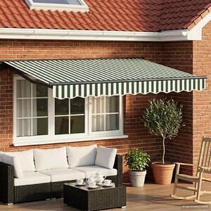 Maison Exclusive – Elektrická solárna markíza, 3 x 2,5 m, zelenobiela, prúžkovaná