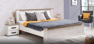 Manželská posteľ Henry 160x200cm - dub biely/dub šedý