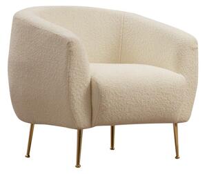 Hanah Home Kreslo Eses bouclé krémové/zlaté