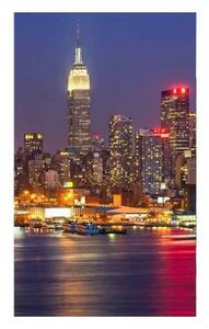 DIMEX | Vliesové fototapety na stenu Manhattan v noci MS-2-0003 | 150 x 250 cm | modrá, žltá, červená