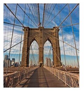 DIMEX | Vliesová fototapeta na stenu Brooklynský most MS-3-0005 | 225 x 250 cm | modrá, biela, hnedá