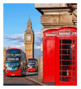 DIMEX | Vliesová fototapeta na stenu Big Ben MS-3-0018 | 225 x 250 cm | červená, béžová, modrá