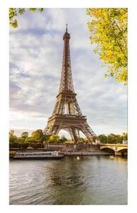 DIMEX | Vliesové fototapety na stenu Seina v Paríži MS-2-0028 | 150 x 250 cm | zelená, šedá, béžová