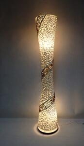 Stojacia lampa PAMELA, pravá perleť a bambus, 150 cm, ručná práca