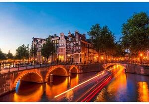 DIMEX | Vliesové fototapety na stenu Amsterdam MS-5-0023 | 375 x 250 cm | modrá, oranžová, hnedá, zelená