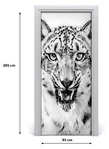 Samolepiace fototapety na dvere snežný leopard 85x205 cm