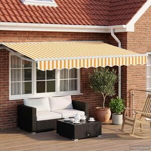Maison Exclusive – Manuálna markíza, 3 x 2,5 m, žlto-biela, prúžkovaná