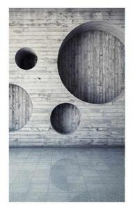 DIMEX | Vliesové fototapety na stenu 3D geometrické pozadie MS-2-0038 | 150 x 250 cm | šedá