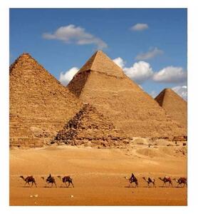 DIMEX | Vliesová fototapeta na stenu Egyptská pyramída MS-3-0051 | 225 x 250 cm | modrá, biela, béžová