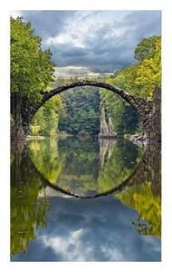 DIMEX | Vliesové fototapety na stenu Krajina s oblúkovým mostom MS-2-0060 | 150 x 250 cm | zelená, modrá, šedá