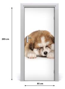 Samolepiace fototapety na dvere šteňa akity 85x205 cm