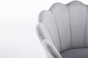 LuxuryForm Kreslo FREY VELUR so striebornými nohami - svetlo šedé