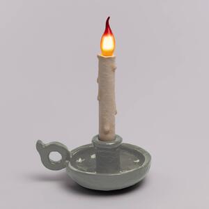 Stolová LED lampa Grimm Bugia v tvare sviečky sivá