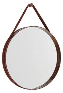HAY Nástenné zrkadlo Strap Mirror No 2 Ø50, Dark Brown