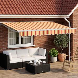 Maison Exclusive – Elektrická solárna markíza, 2,5 x 2 m, žlto-oranžové pruhy