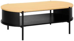KONFERENČNÝ STOLÍK, prírodná farba, čierna, kov, kompozitné drevo, 100/54/36,5 cm Xora - Stolíky do obývačky, Online Only