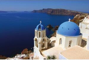 DIMEX | Vliesové fototapety na stenu Santorini MS-5-0199 | 375 x 250 cm | modrá, krémová, hnedá