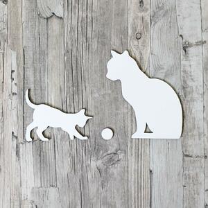 DUBLEZ | Drevená nálepka na stenu - 2 mačky