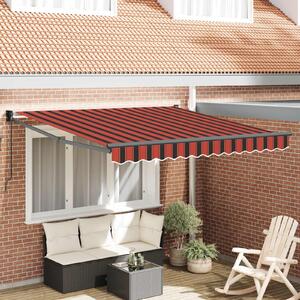 Maison Exclusive – Manuálna markíza, 3 x 2,5 m, oranžovo-hnedá, s horizontálnymi pruhmi