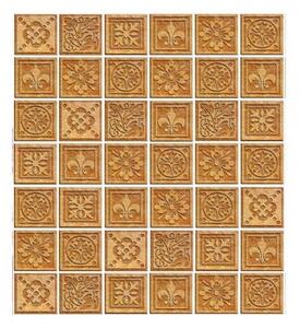DIMEX | Vliesová fototapeta na stenu Žulové kachličky MS-3-0274 | 225 x 250 cm | oranžová