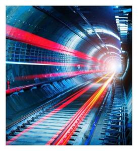 DIMEX | Vliesová fototapeta na stenu Tunel MS-3-0267 | 225 x 250 cm | modrá, červená