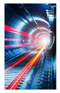 DIMEX | Vliesové fototapety na stenu Tunel MS-2-0267 | 150 x 250 cm | modrá, červená