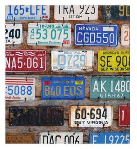 DIMEX | Vliesová fototapeta na stenu Poznávacie čísla MS-3-0269 | 225 x 250 cm | viacfarebná