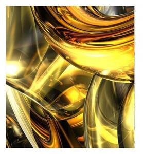 DIMEX | Vliesová fototapeta na stenu Zlatý abstrakt MS-3-0291 | 225 x 250 cm | zlatá, čierna