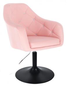 LuxuryForm DESIGN Kreslo ROMA na čiernom tanieri - ružové