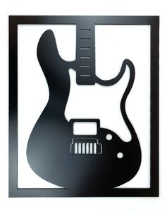 Veselá Stena Drevená nástenná dekorácia Elektrická gitara čierna
