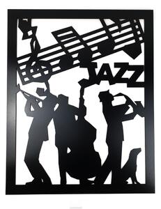 Veselá Stena Drevená nástenná dekorácia Jazzová kapela čierna