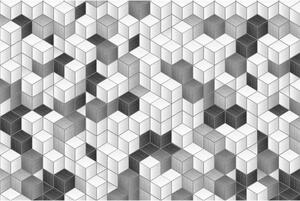 DIMEX | Vliesové fototapety na stenu Bloky kocky MS-5-0301 | 375 x 250 cm | čierna, biela