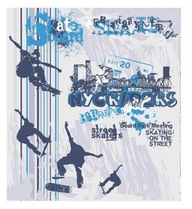 DIMEX | Vliesová fototapeta na stenu Skate MS-3-0313 | 225 x 250 cm | modrá, šedá