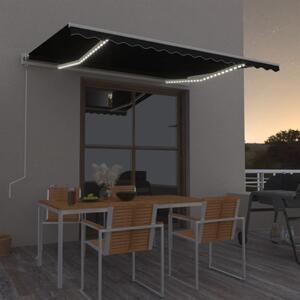 Maison Exclusive – Elektrická markíza s LED osvetlením a senzorom, rozmery 4 x 3 m, farba antracit